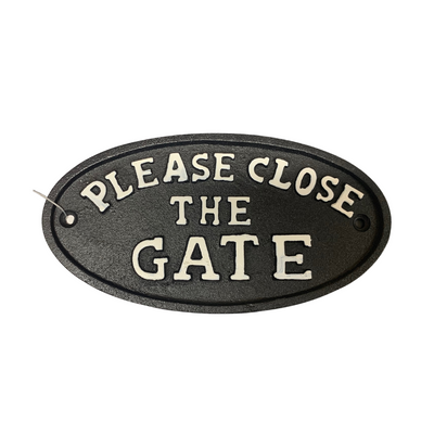Please Close the Gate | Cast Iron Sign