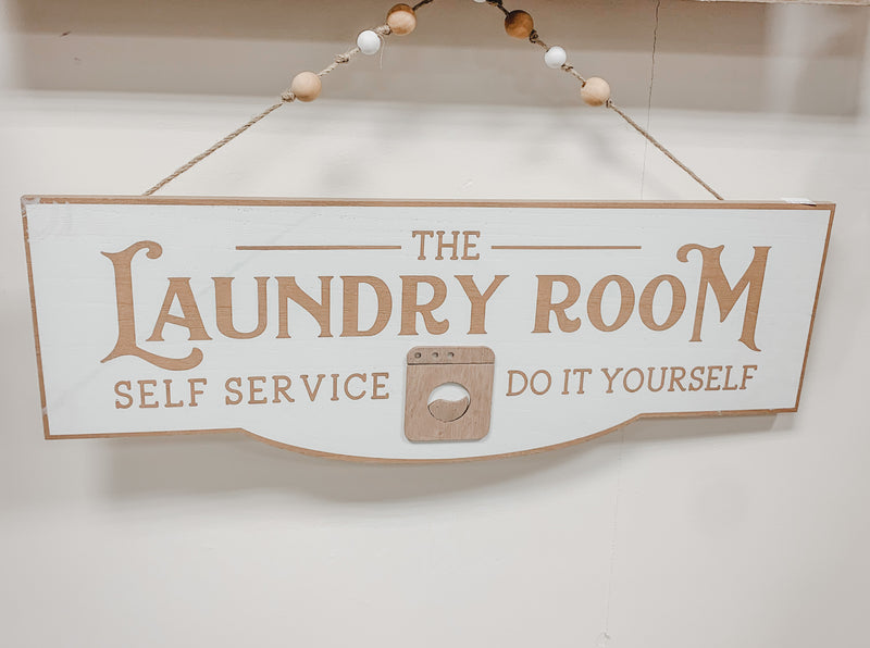 The Laundry Room | Hanging Sign with Beads