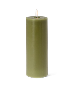 Green LED Pillar Candle