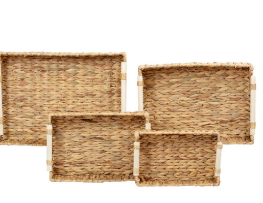 Water Hyacinth Trays | With Wood Handles