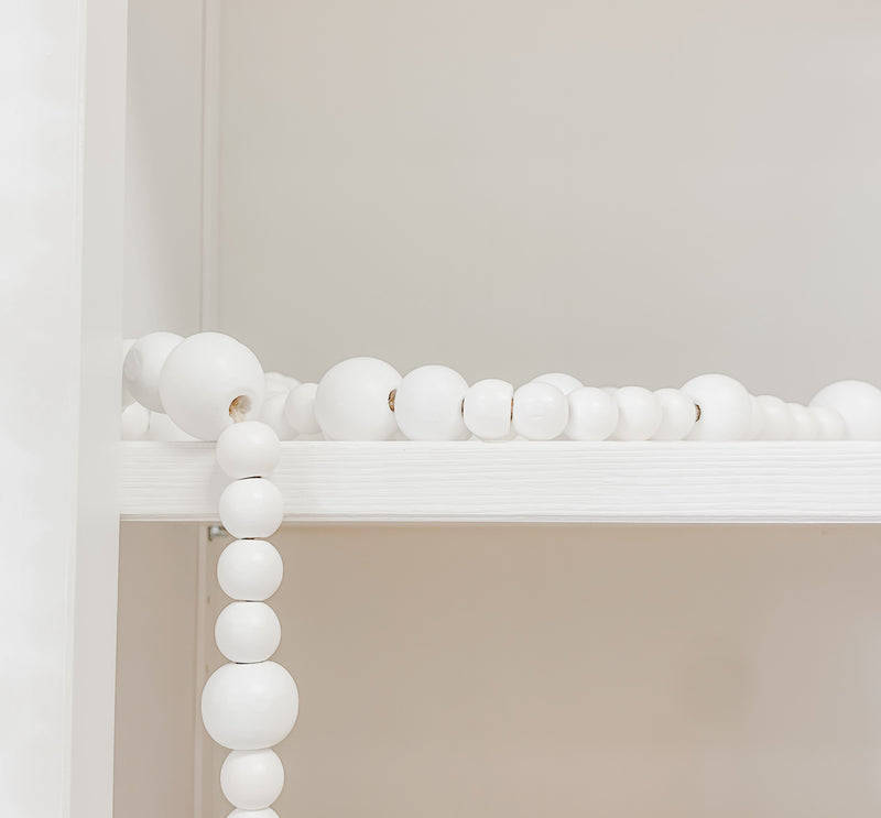 White Wood Bead Garland