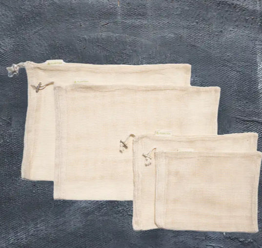 Organic Cotton Mesh Produce Bags | Set of 4