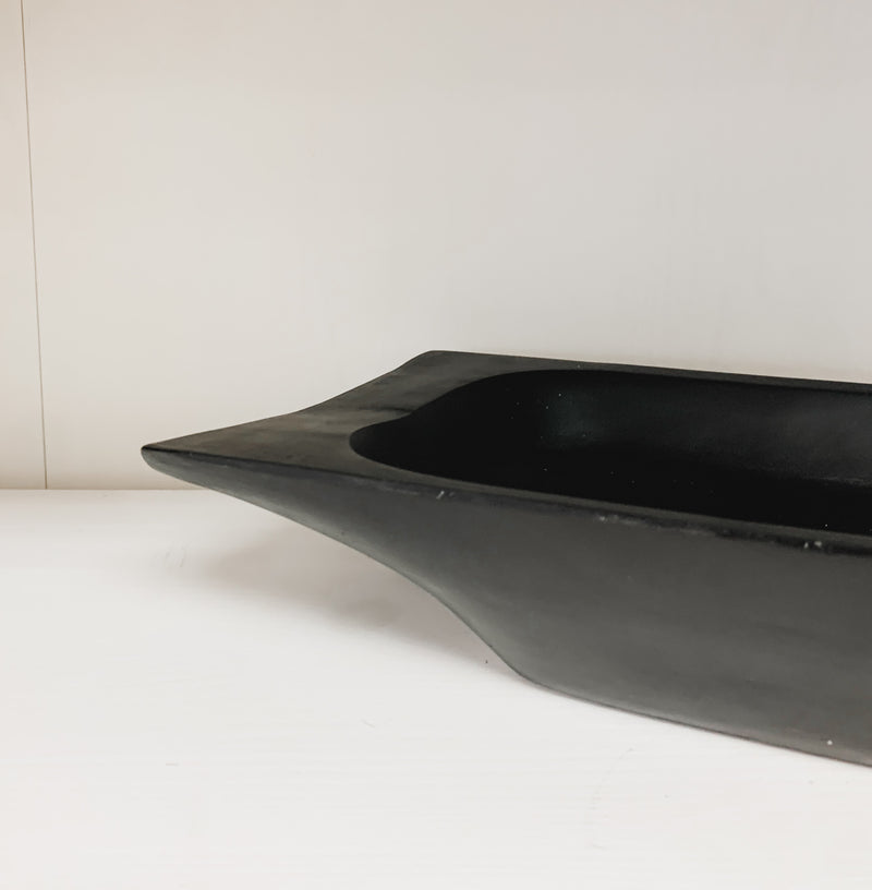 Black Rectangular Wood Bowl