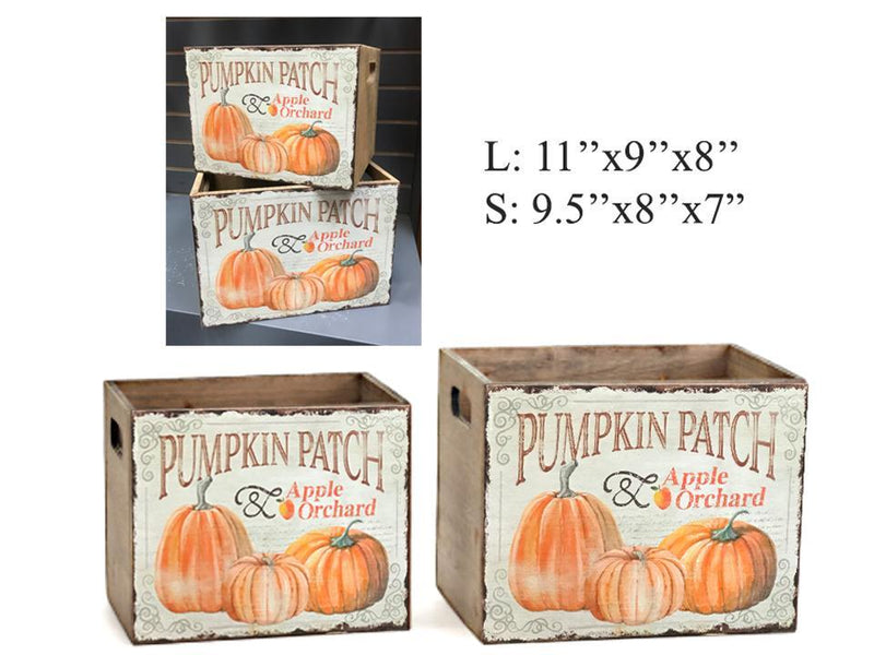Pumpkin Patch Wood Storage Box