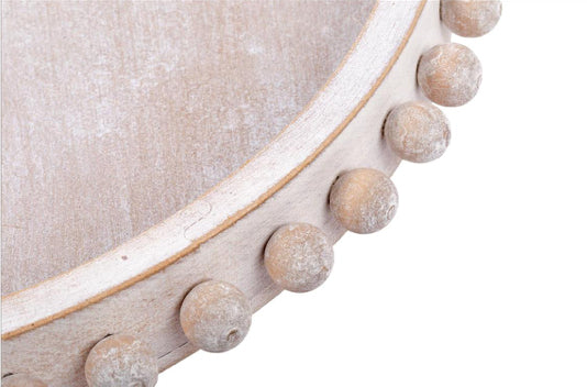 White Farmhouse Round Wood Trays