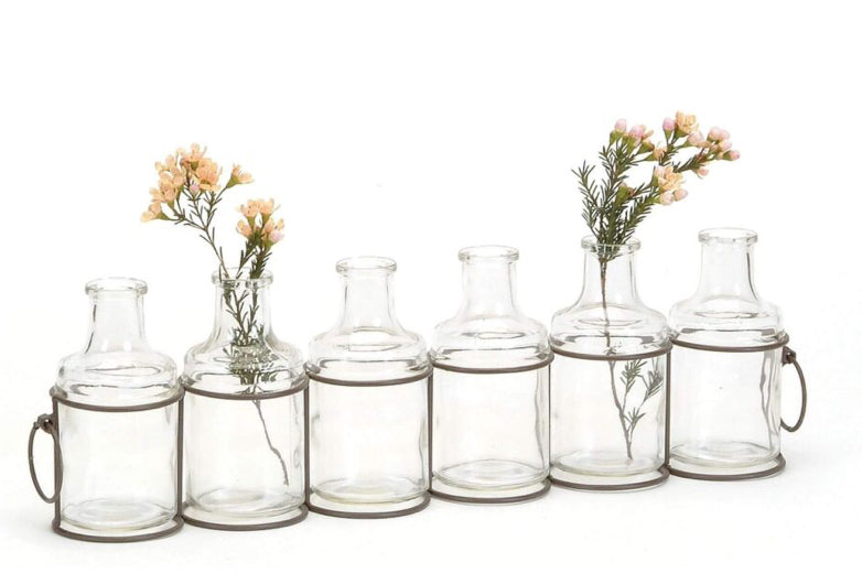 Black Wire With 6 Glass Jars