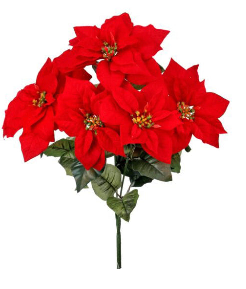 Waterproof Poinsettia Bush | Red