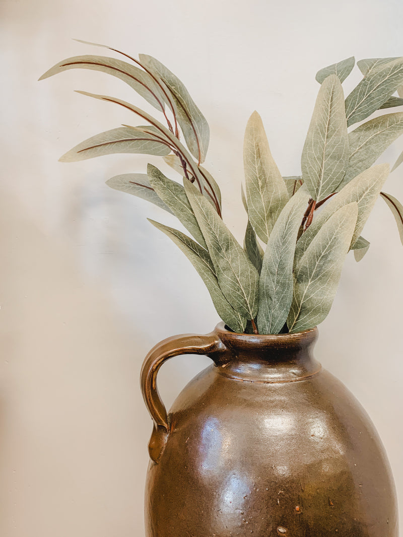 Brown Vintage Vase with Handle