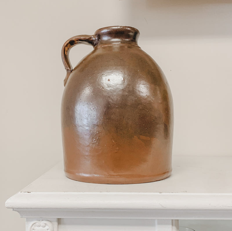 Brown Vintage Vase with Handle