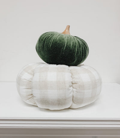 Plaid Pumpkin Shaped Cushion