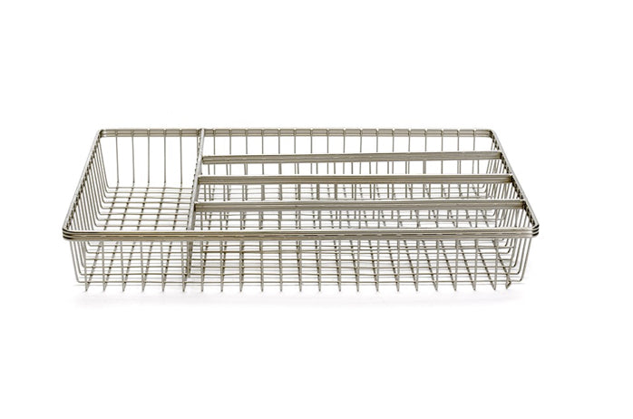 4 Section Wire Utensil Tray | Chrome