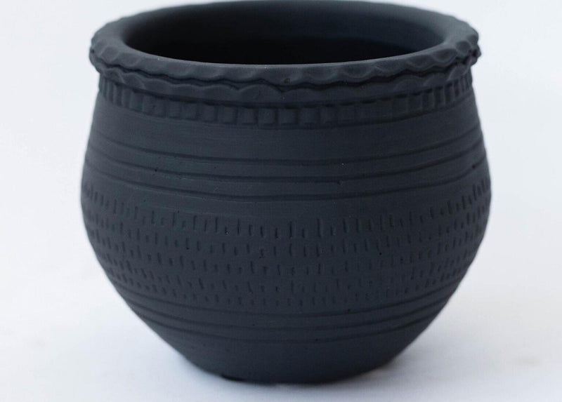Cement Pot| With Engraved Pattern