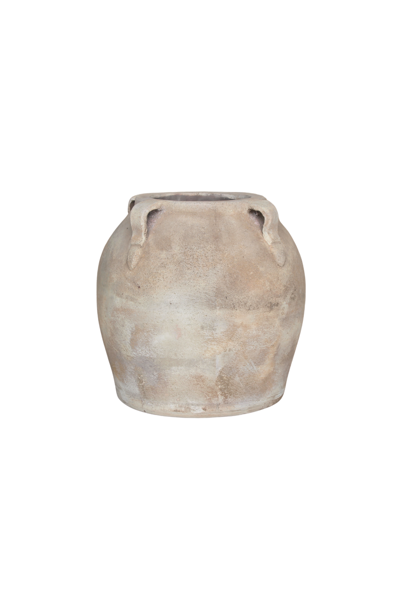 Blanc Beige Wash Vase With Handles Small