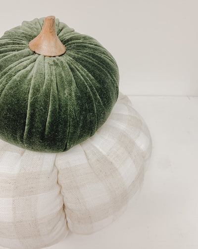 Plaid Pumpkin Shaped Cushion