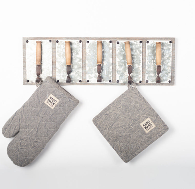 Wooden Metal Wall Hanger With Hooks