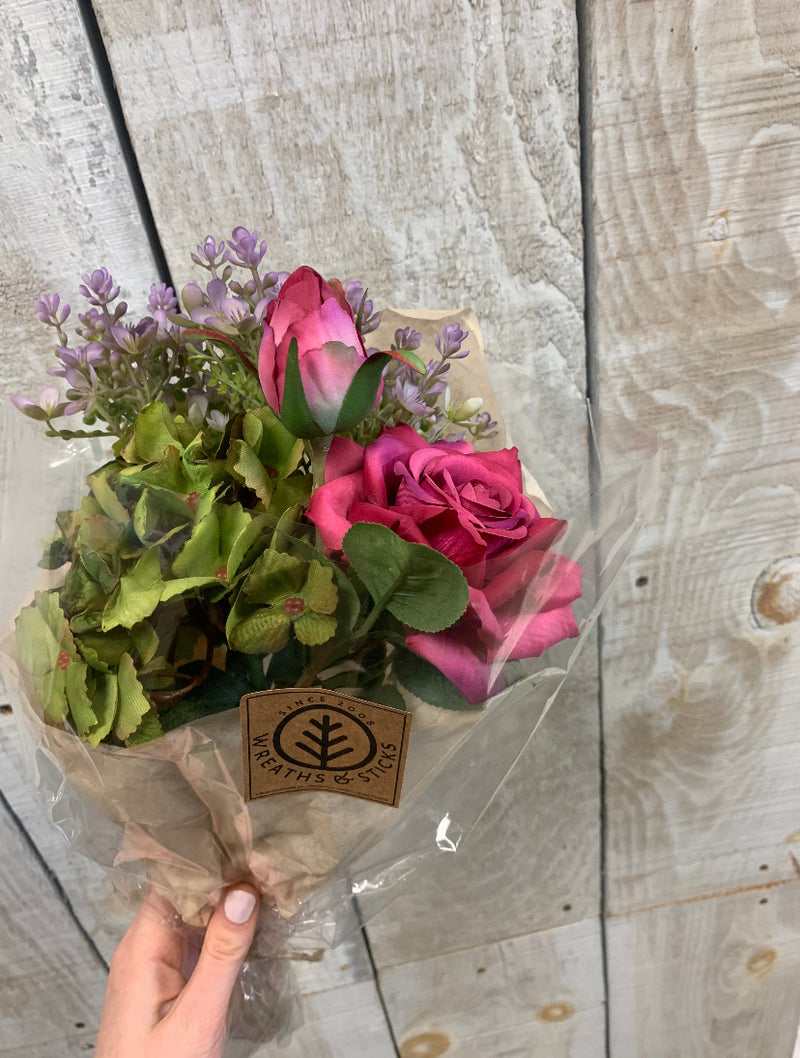 Rose Hydrangea Bouquet | Faux