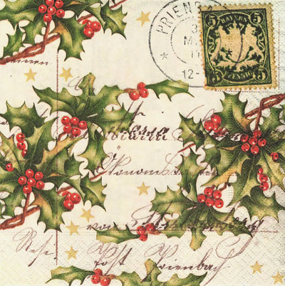 Christmas Letter Luncheon Napkin
