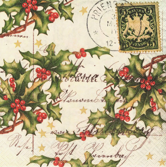 Christmas Letter Luncheon Napkin