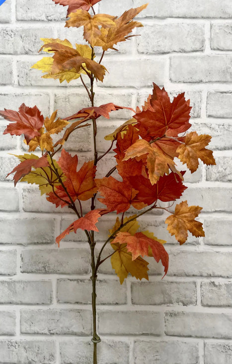 Yellow Orange Maple Leaf Spray