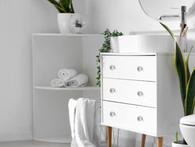 Decorative Smooth Ceramic Knob | White