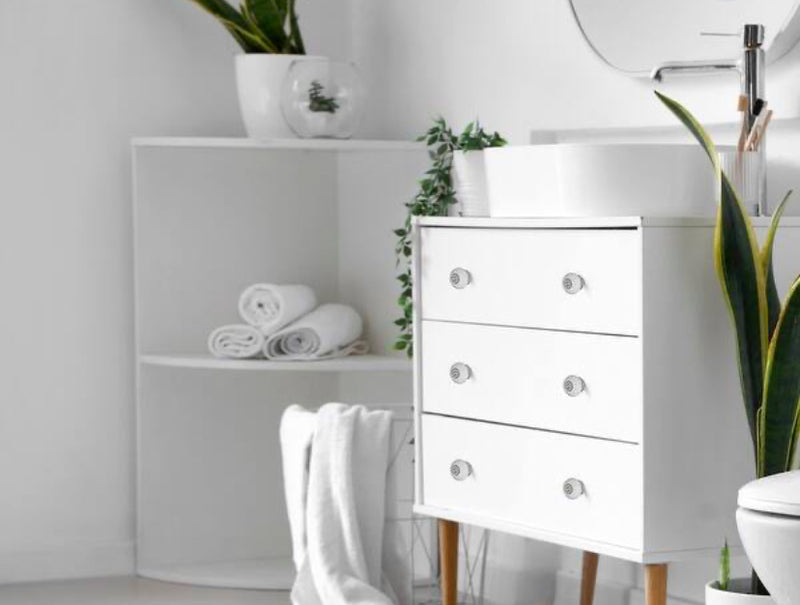 Decorative Smooth Ceramic Knob | White