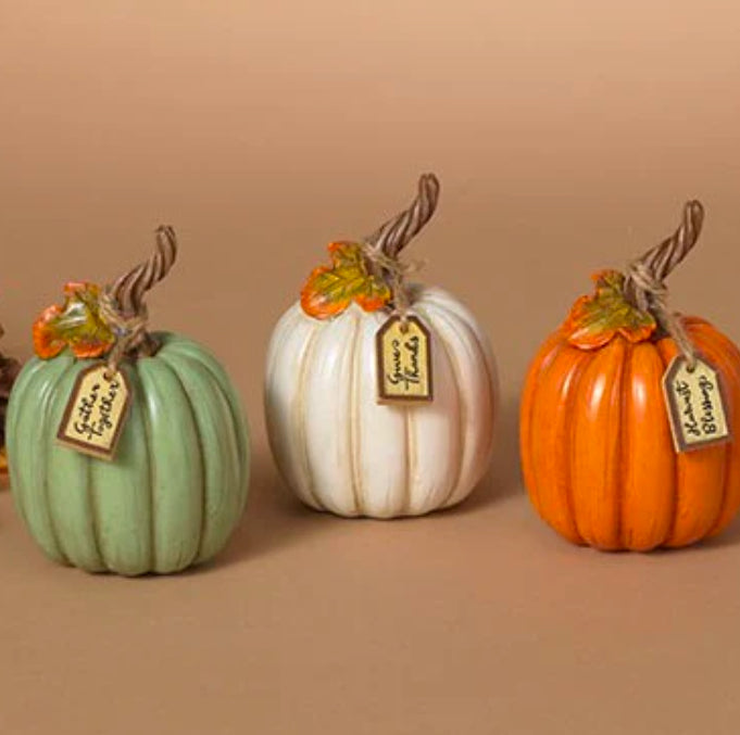 4.13” Resin Harvest Pumpkin | With tag