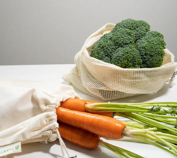 Organic Cotton Muslin Produce Bags | Set of 4