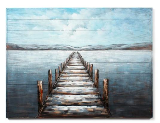 Bridge on Lake | Art on Wood
