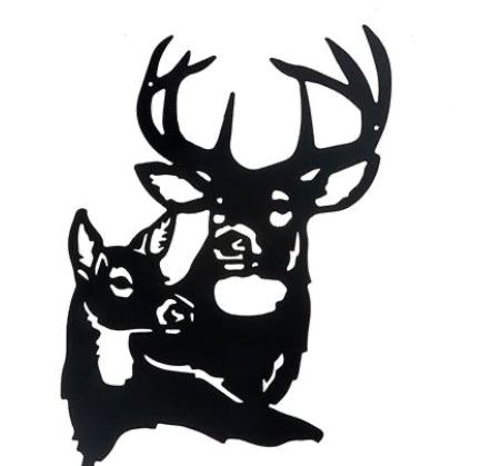 Metal Black Wall Decor | Double Deer