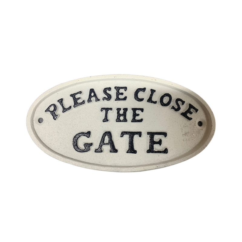 Please Close the Gate | Cast Iron Sign