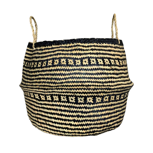 Black and Natural Belly Basket