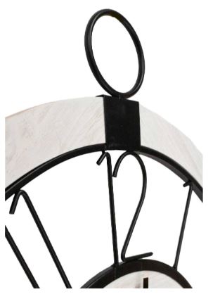 Black Metal On White Wood Clock | 23.5"