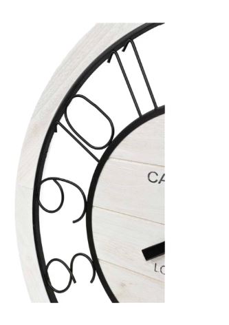 Black Metal On White Wood Clock | 23.5"
