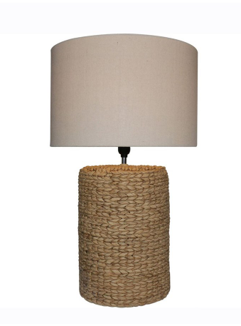Pair of Large Concrete Table Lamps with Rope Design