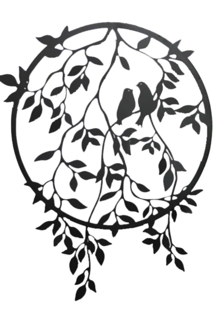 Metal Bird Leaf | Wall Decor