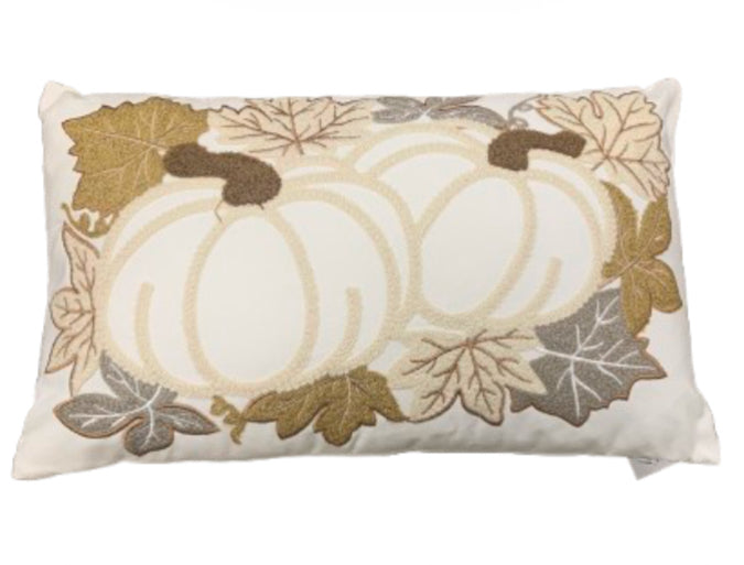 Pumpkin Cotton Embroidered Cushion