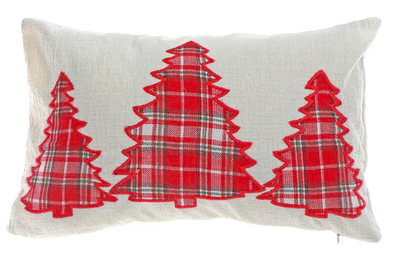 Plaid Tree Cushion | Polyester Embroidered