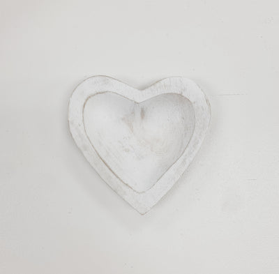 White Wooden Heart Trays