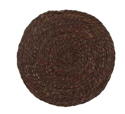 Natural Weaving Round Placemat | Brown