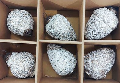 Glass & Metal Pinecone Ornament