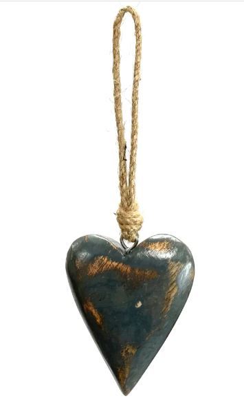 Mango Wood Heart on Jute Rope