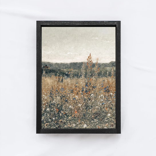 Wildflower Field Vintage-Inspired Painting