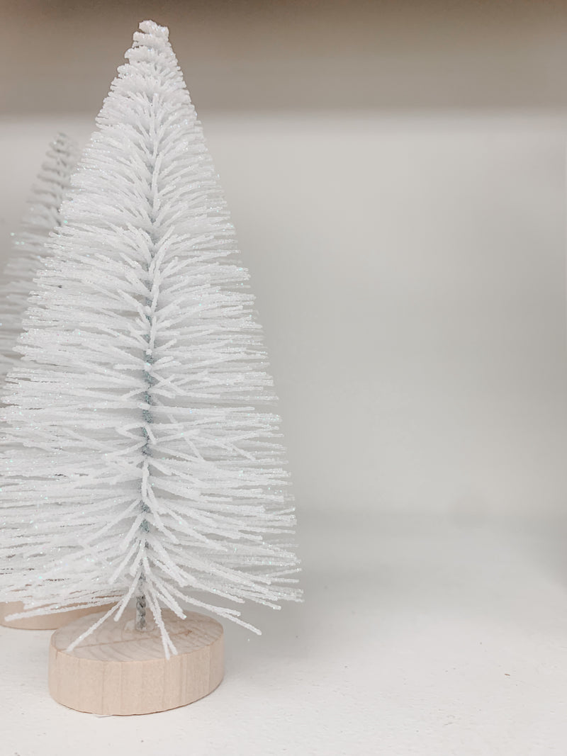 Frosty White Bottle Brush Trees