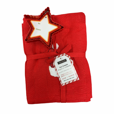 Holiday Tea Towel & Cookie Cutter Set | Set of 2 Towels