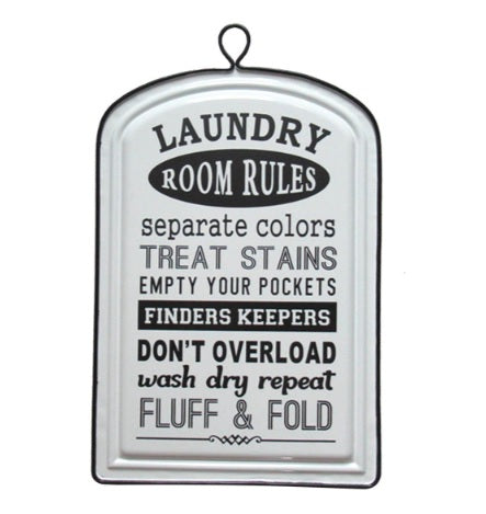 Black & White Metal Laundry Sign