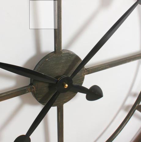 Black Metal & Whitewash Wood Clock