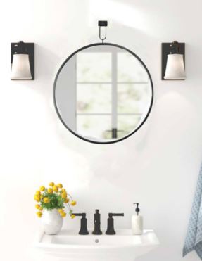 Round Black Metal Mirror