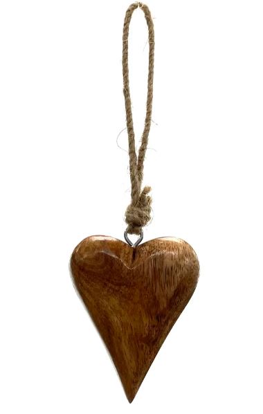 Mango Wood Heart on Jute Rope