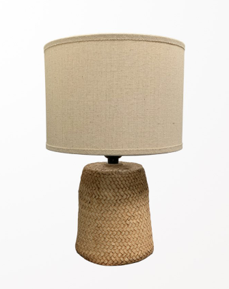 Pair of Rope Textured Concrete Lamps