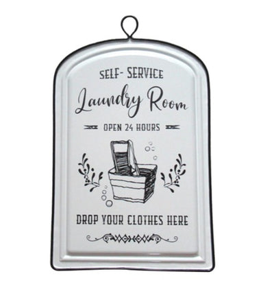 Black & White Metal Laundry Sign